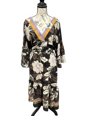 Sofia Jeans by Sofia Vergara Floral Tiered Maxi Dress - Large
